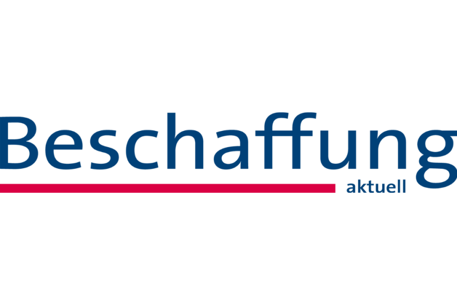 Das Wortbild-Logo der Beschaffung aktuell in einer dunkelblauen Schriftfarbe und einem roten Strich darunter.