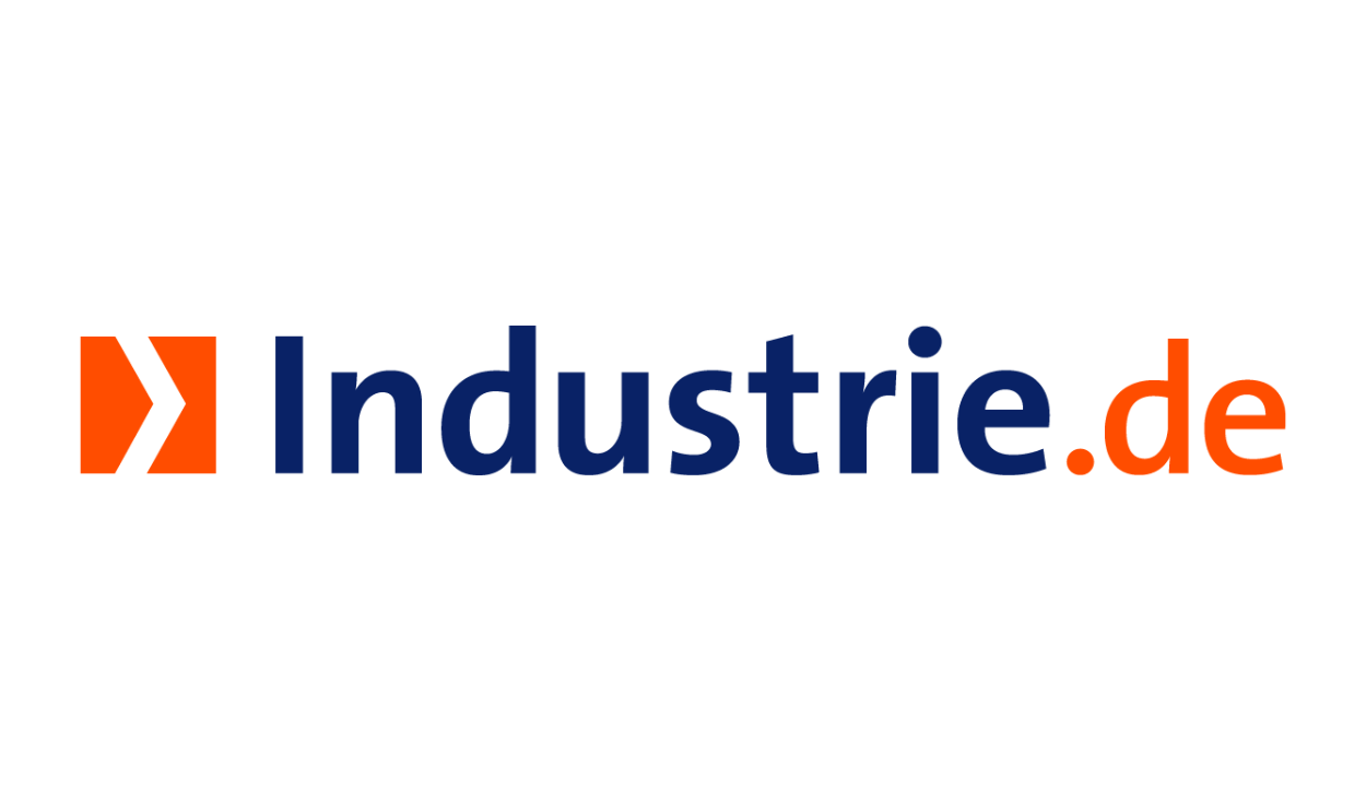 Das Logo der Industrie.de: ein stilisiertes Symbol, das die Industrie repräsentiert.