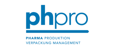 Das Logo der „phpro“ in hellblau mit einem ebenfalls hellblauen Strich darunter.